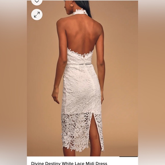 Lulus Divine Destiny White Lace Midi Dress Small NWOT - Picture 2 of 7